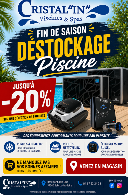 Déstockage Fin de Saison : jusqu'à -20% 🌊